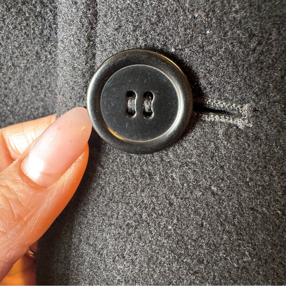 John Varvatos Classic Wool Blend Black Pea Coat Size 38 Regular - Picture 12 of 14